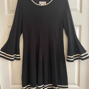 Black Sweater dress with bell sleeves. Size 10.